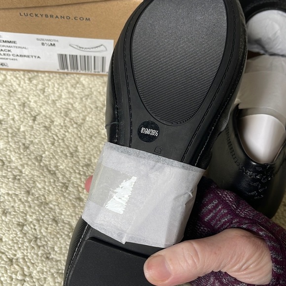 Lucky Brand NIB Emmie Leather Ballet Flats in Black Size 8.5 NEW - Picture 6 of 9